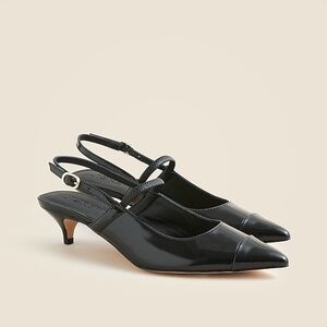 J Crew Robin Mary Jane kitten heels in spazzolato leather CM910